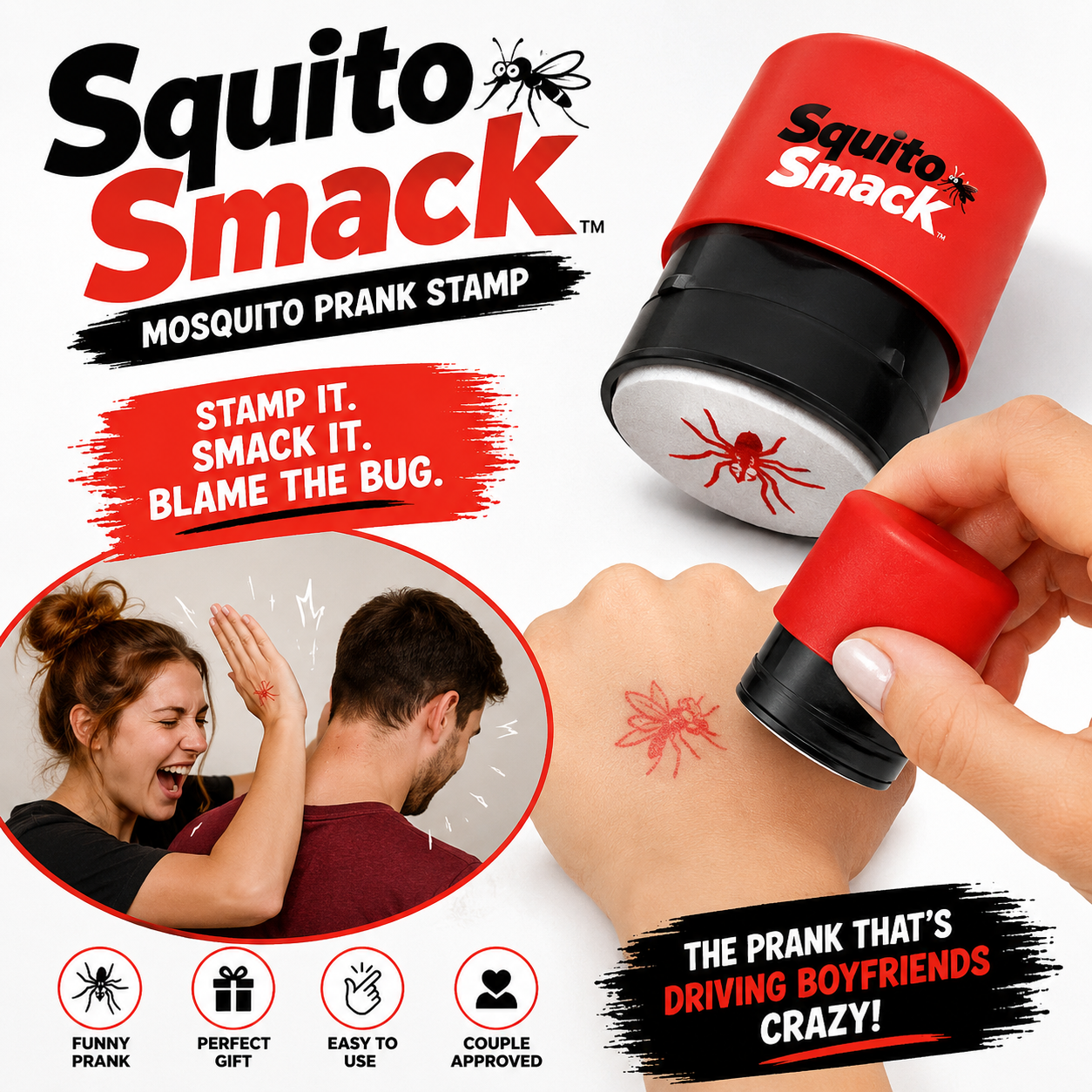 SquitoSmack™ Viral Mosquito Prank Stamp