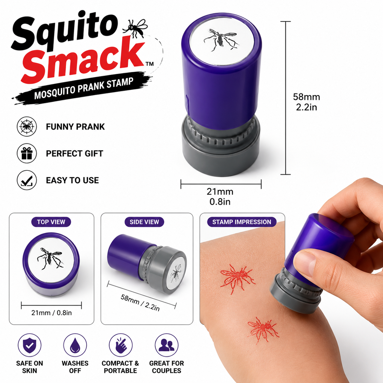 SquitoSmack™ Viral Mosquito Prank Stamp